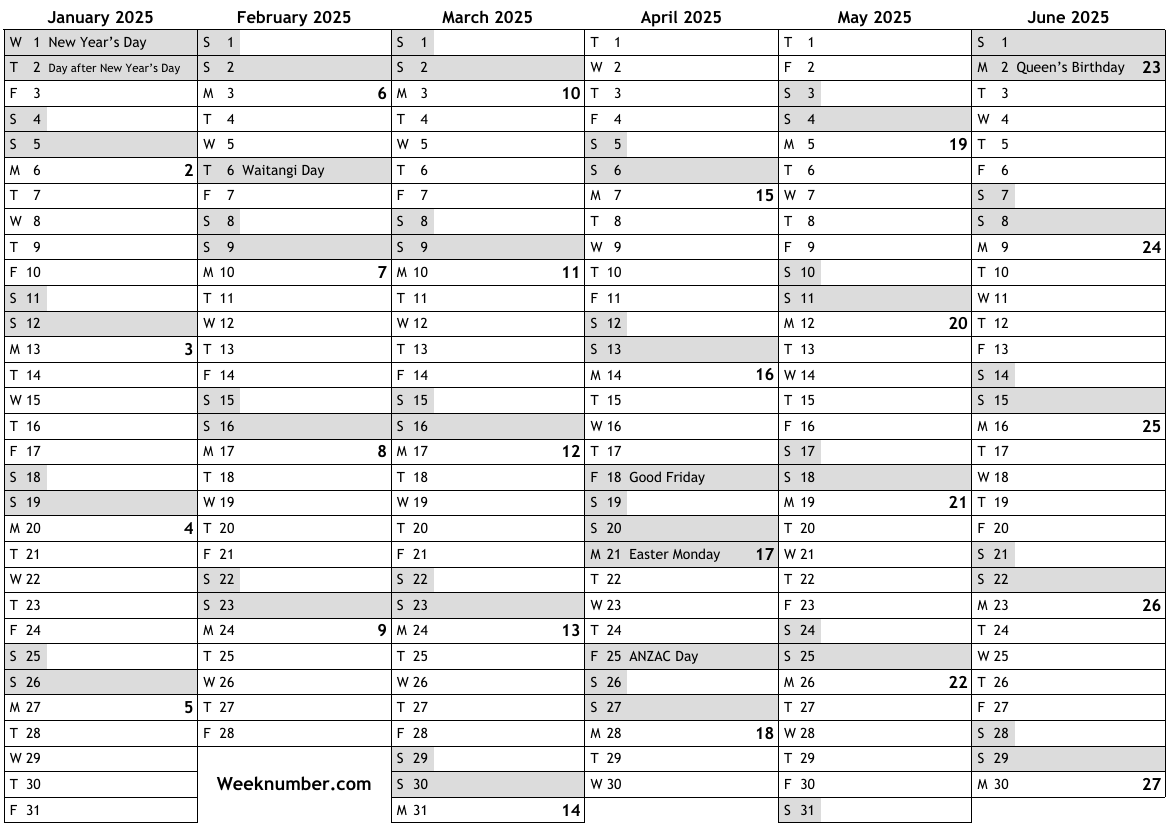 2025 NZ School Holidays Calendar: A Comprehensive Guide - Calendar January 2025 Printable